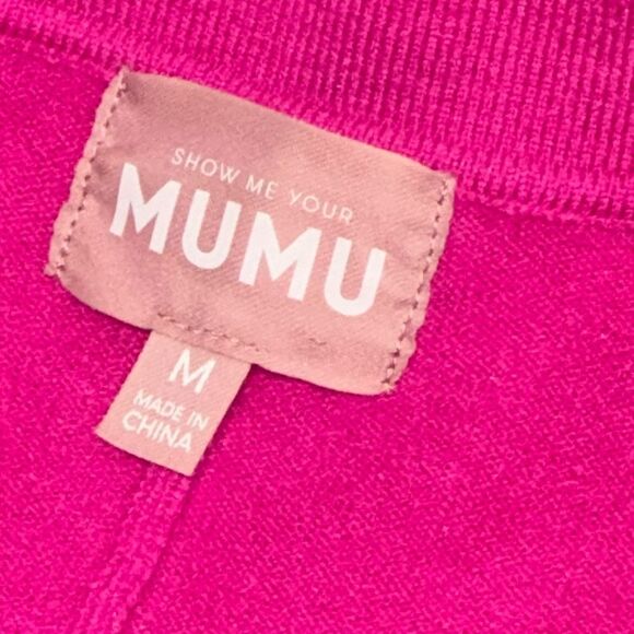 SHOW ME YOUR MUMU women’s bright pink one piece Gio Sweater Romper size medium - Picture 8 of 9